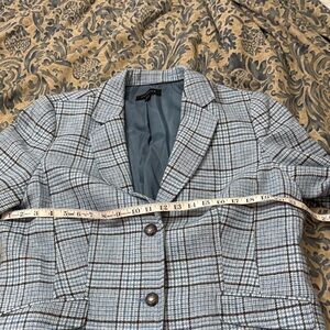 Talbots Blue and Black Plaid Blazer. Winter weight.